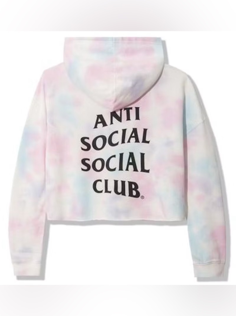 Authentic Anti Social Social Club Cotton Candy Pastel Tie-Dye Cropped Hoodie